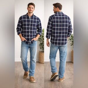 🆕 NWT J Crew Men’s Plaid Button-Up Vintage Oxford Cloth Shirt Size L